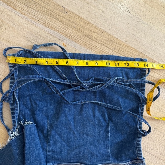 Mother RARE Denim The Tie Back Hustler Ankle Fray Jumpsuit NEW - Picture 12 of 13